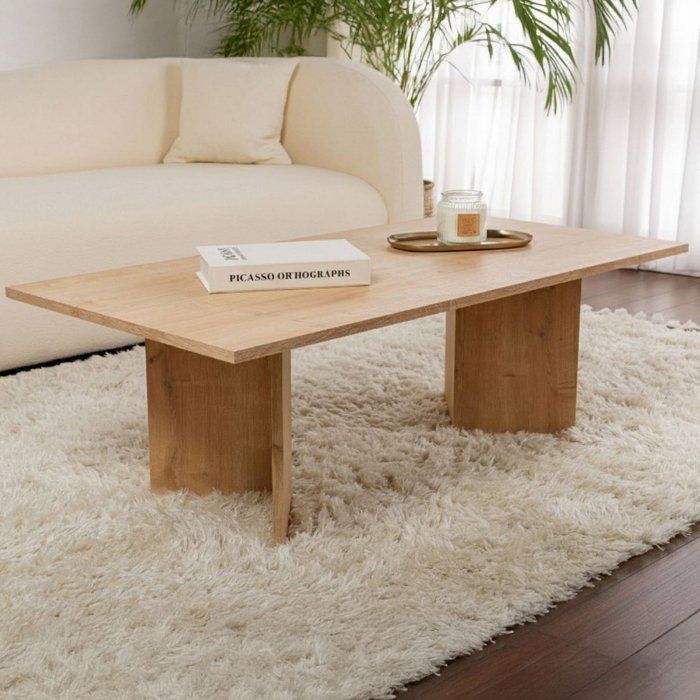 Table basse Turate Dmora en bois noble marron chêne 119x60x40h cm Table basse Turate Dmora en bois noble marron chêne 119x60x40h cm