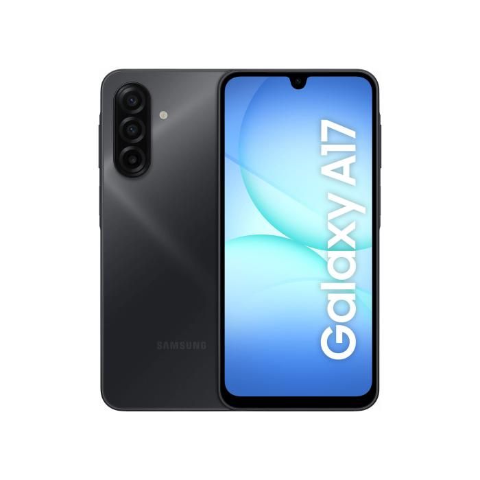 Téléphone mobile - SAMSUNG - Galaxy A17 (SMA175FZKBEUB) - 128 Go - 4 Go RAM - Écran 6.7 Super AMOLED