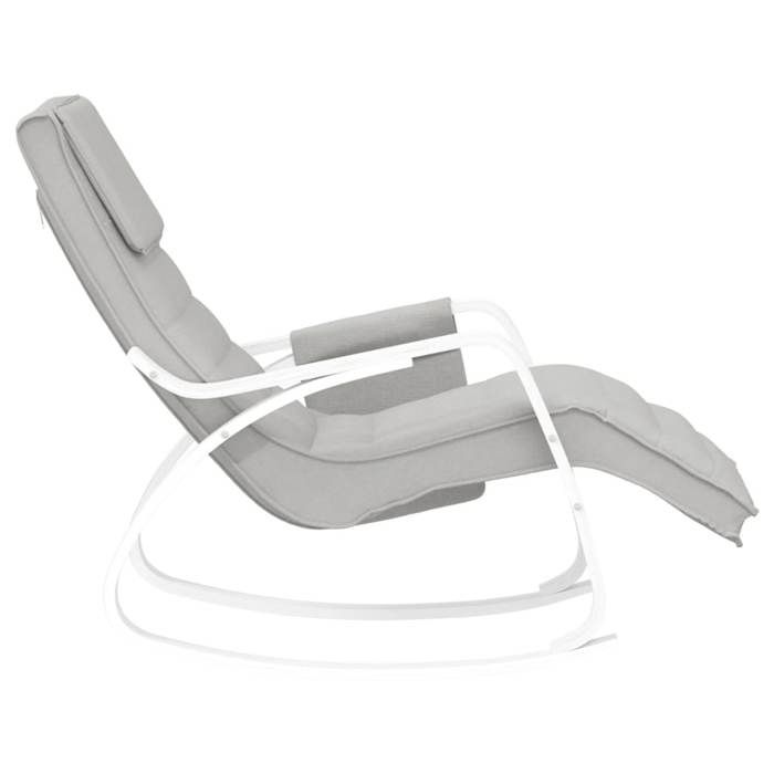 Fauteuil Allaitement - Gris - Chaise à bascule - Rocking Chair - Gris clair Tissu 67x80x88 cm F1531