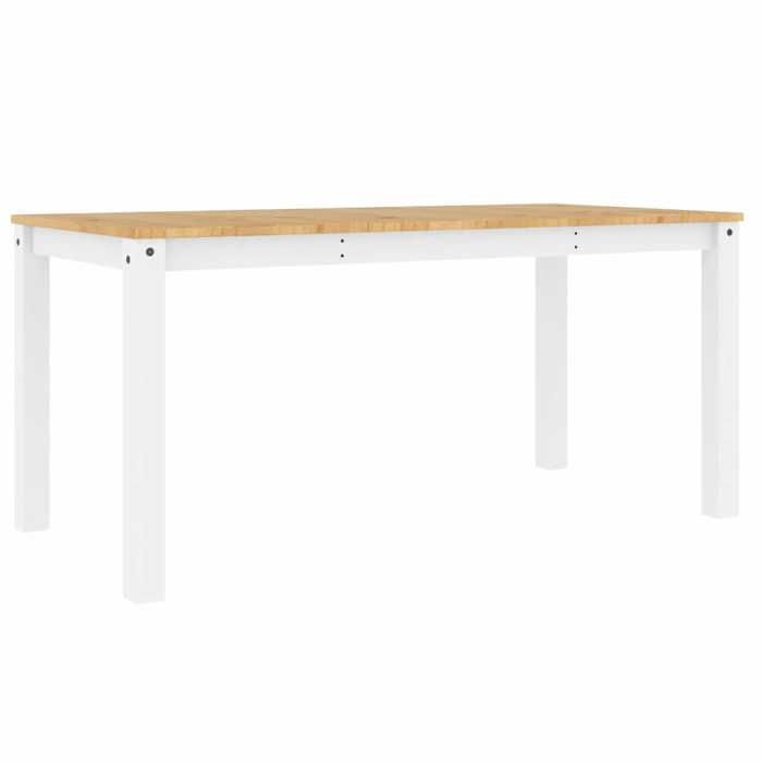 Mode Meuble de salon - vidaxl - Table à manger - Panama blanc 160x80x75 cm bois massif de pin - pour maison N1B2599