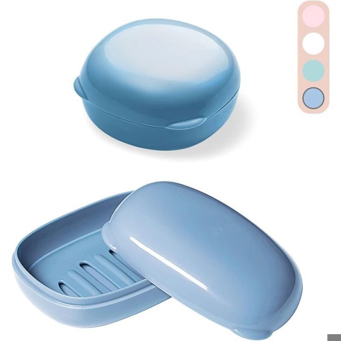 Lot de 2 porte-savons de voyage porte-savons en plastique porte-savons de voyage avec couvercle porte-savons porte-savons étan