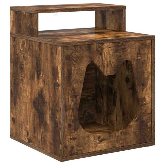 Maison pour Chat - vidaXL - cabane pour chat - bois dingénierie - chêne fumé - 425 x 40 x 535 cm{fxf27h}