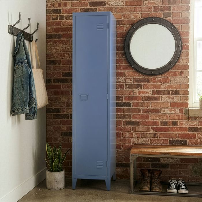 Armoire en métal 1 porte bleu gris MAEVA Armoire en métal 1 porte bleu gris MAEVA