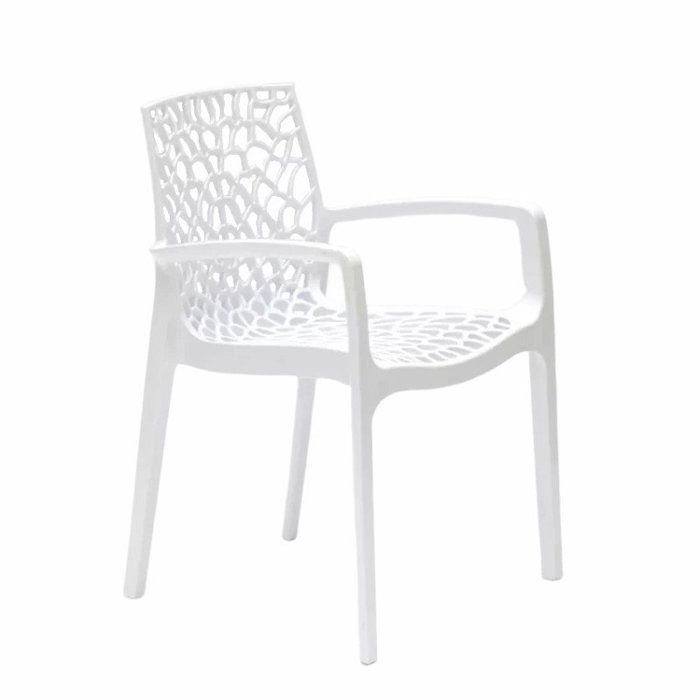 Chaise en Polypropylène avec Accoudoir Fauteuil Design pour Jardin Gruvyer Arm - Blanc Chaise en Polypropylène avec Accoudoir Fauteuil Design pour Jardin Gruvyer Arm - Blanc