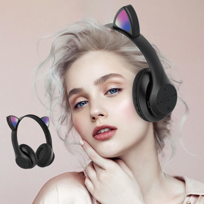 Casque bluetooth sans fil à carte pliante monté sur la tête, casque