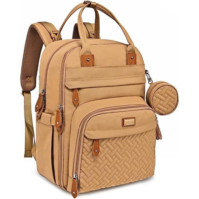 amazon brown faux leather backpack SYTRAH Laptop for Women, 15.6 inch Computer Daypack It effortlessly transforms from a backpack to a shoulder bag and offers high comfort with adjustable straps and a wide opening Amazon Code - Ecosusi Backpack