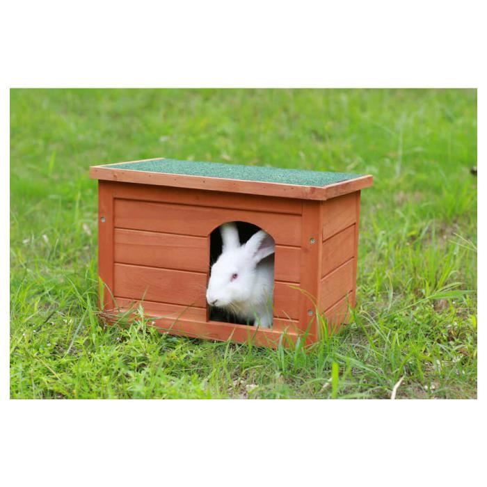 Animalis Maison De Lapin Exterieure En Bois Marron Achat Vente Maisonnette Exterieure Cdiscount