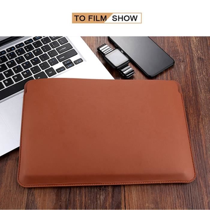 L2W MacBook Notebook Premium pu sac à manches en cuir Housse Etui peau noire pour MacBook Air 11modèle A1370/A1465 noir