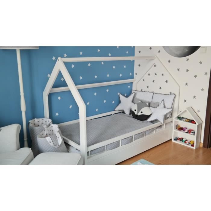 Solenzo Lit Cabane Pour Enfant Avec Sommier 90x190cm Cdiscount Maison