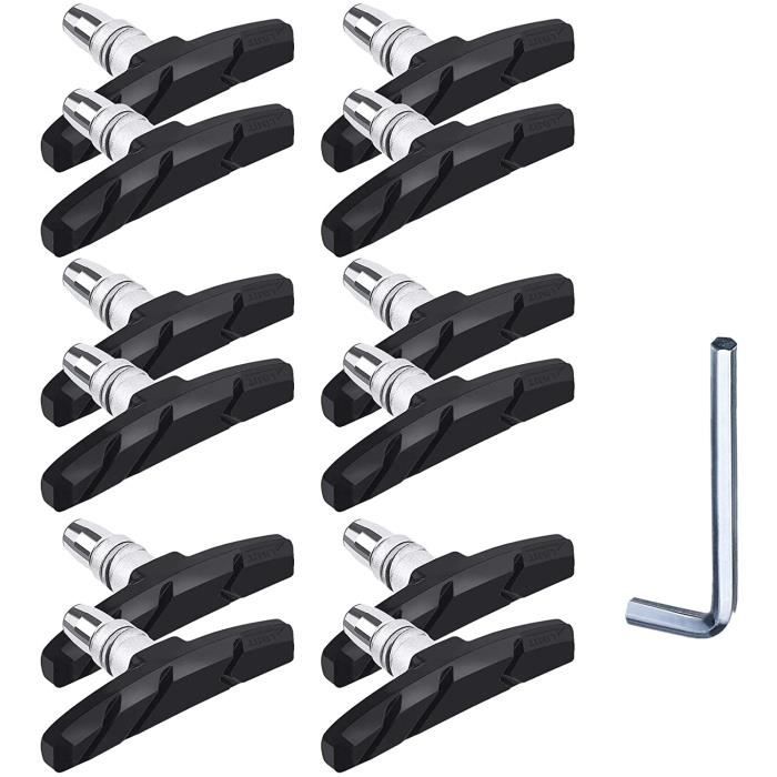 CHALA Lot De 6 Paires De Patins V-Brake 70 Mm + Clé Hexagonale – Shimano, Avid, Tektro, Sram