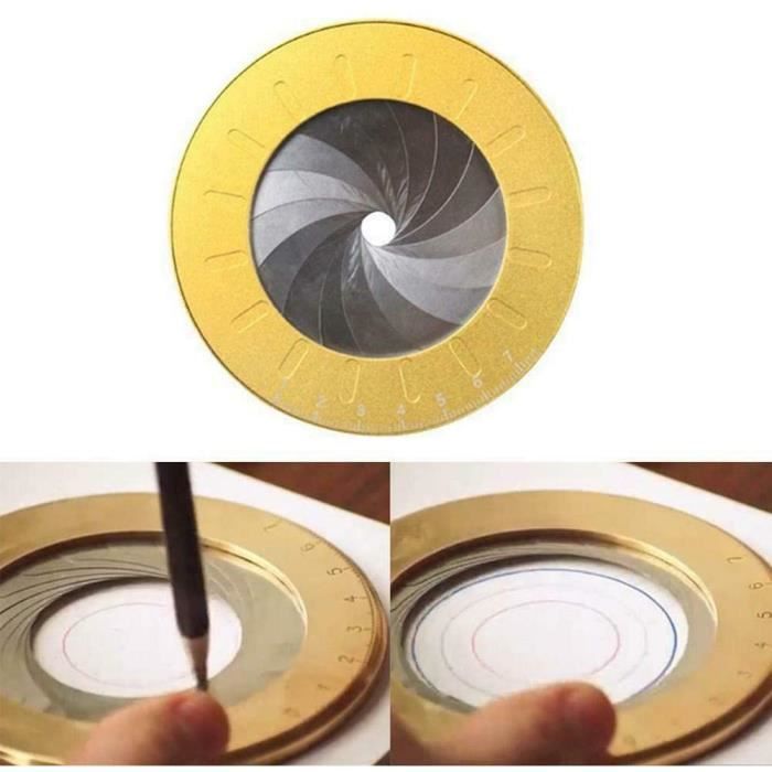 Outil de dessin de cercle en métal acier inoxydable rond outil de mesure de cercle réglable pour dessiner 