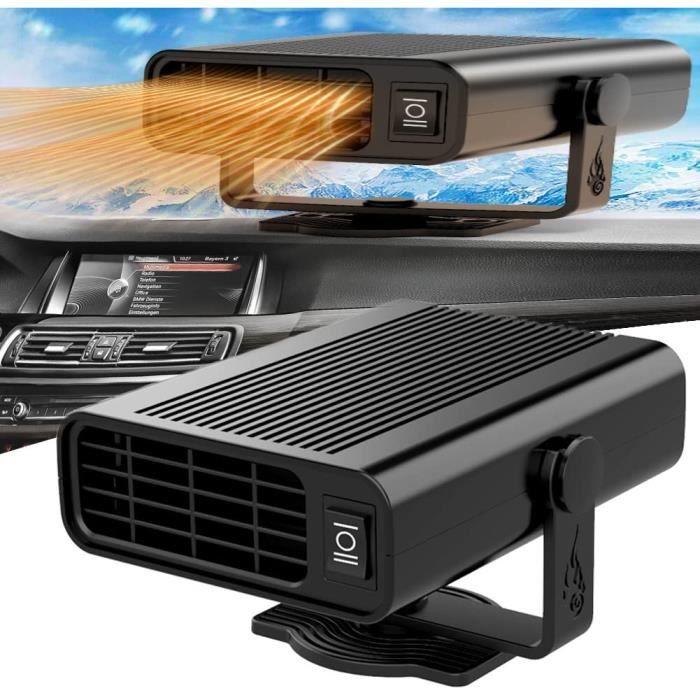 Chauffage Voiture Allume-Cigare 12V 150W - Chauffage Portable 2 En 1 Chauffage/Refroidissement Avec Ventouse 360° (24V, Rouge)