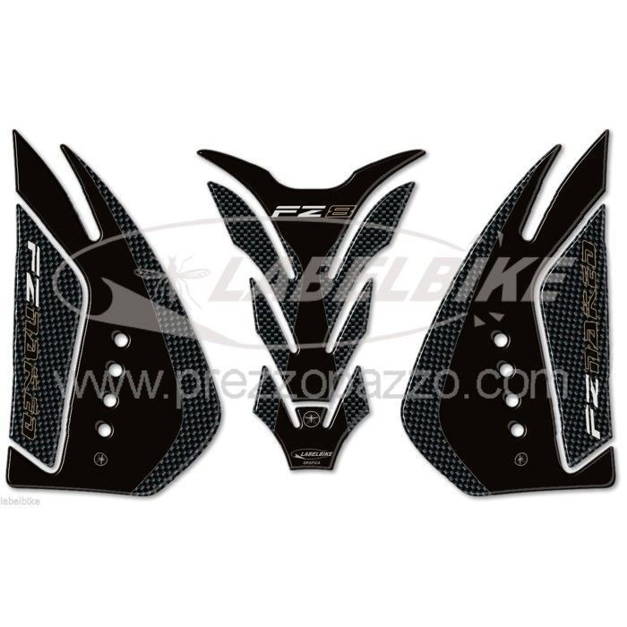 Autocollants Poignées Moto 3D Résine Pour Yamaha Tracer 9 2021 (Rouge/Noir/Argent)