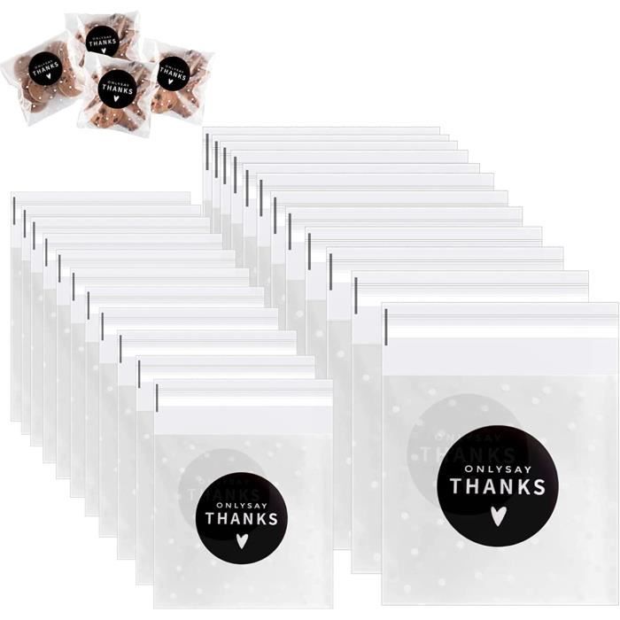 Lot De 400 Sachets Plastique Auto-adhésifs Transparents - 8x12 Cm - Pour Bonbons, Biscuits, Bijoux, Petites Pièces - 4