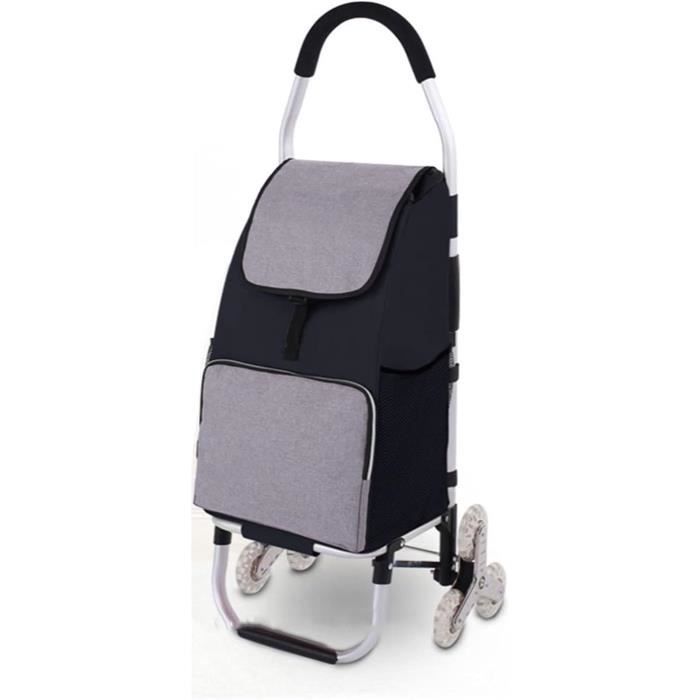 Chariot De Courses Pliable 3 Roues - 32 Litres, Gris, Avec Escalier - Marque EOTech