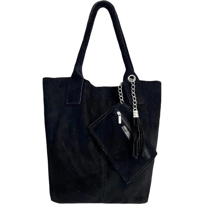 Sac Shopper Pour Femme En Daim V ritable Avec tui Bijoux De La