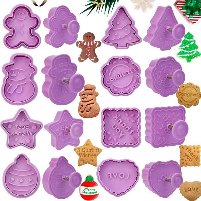 Tuofang - Lot De 8 Emporte-Pièces Noël 3D En Plastique - Pour Biscuits, Gâteaux, Fondant - Motifs De Noël Pour Enfants - 7