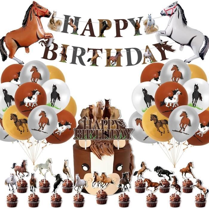 Décoration Anniversaire Thème Cheval Spatial BACH AND BOOZY - Kit Vaisselle Et Accessoires Pour 10 Personnes - 7