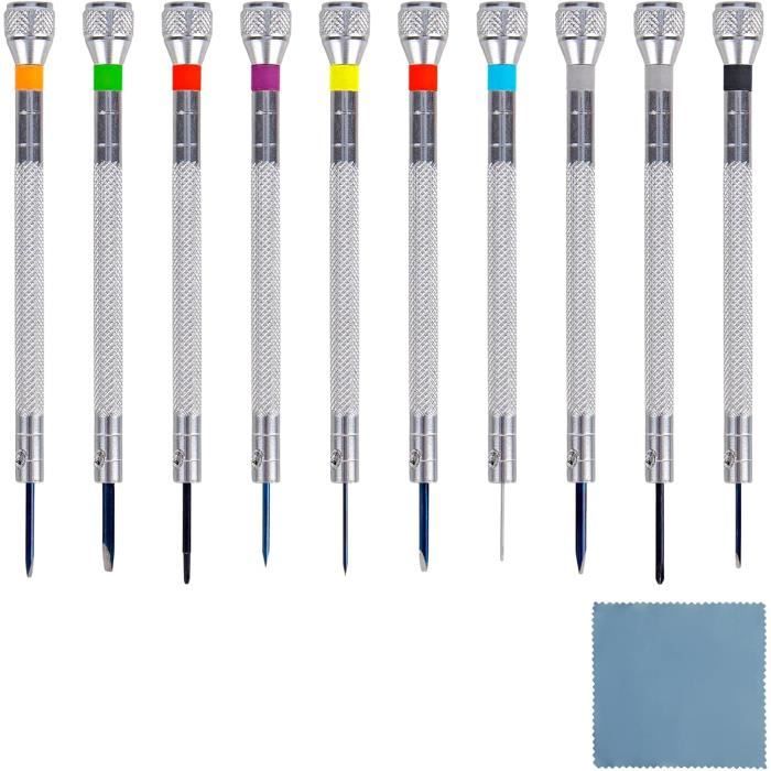 Kit Réparation Montre 9 Pièces - Tournevis Précision Pour Montres, Lunettes Et Bijoux