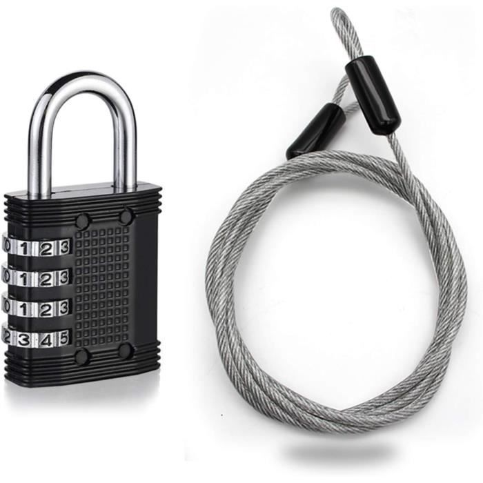 Antivol à Code KYLOS 150 Cm – Câble Léger 4 Chiffres, Pour Casque, VTT, Scooter