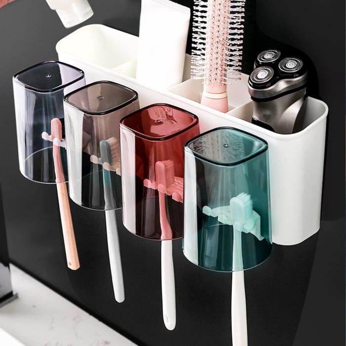 2 Porte-brosses à Dents Muraux Avec Couvercle - Support Amovible Pour Salle De Bain, Camping-car, Dortoir - Range Brosse à Dents électrique Ou Manuelle