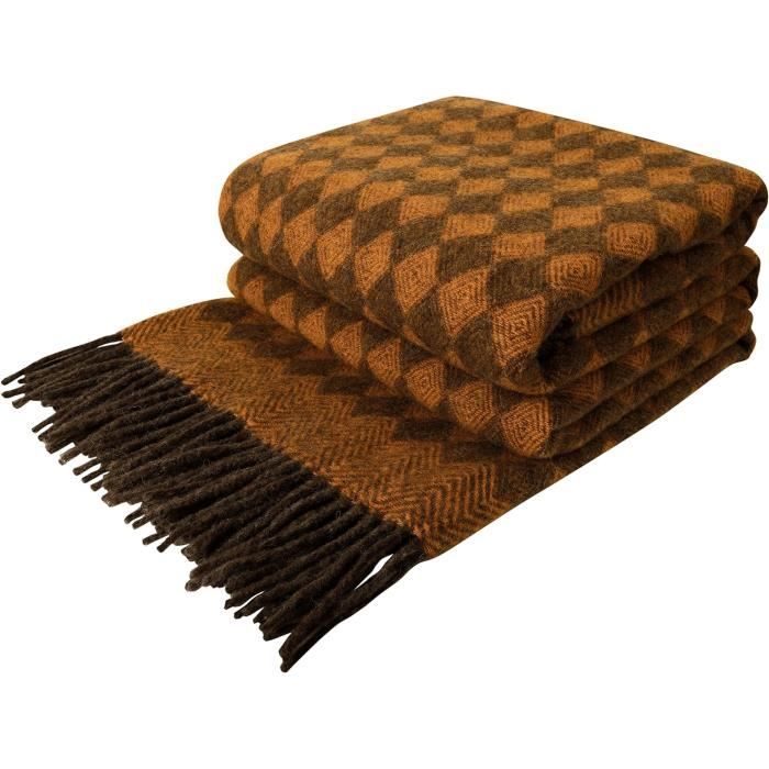 Plaid épais Unie Rayures Larges – Couverture D'hiver Pour Canapé Et Lit