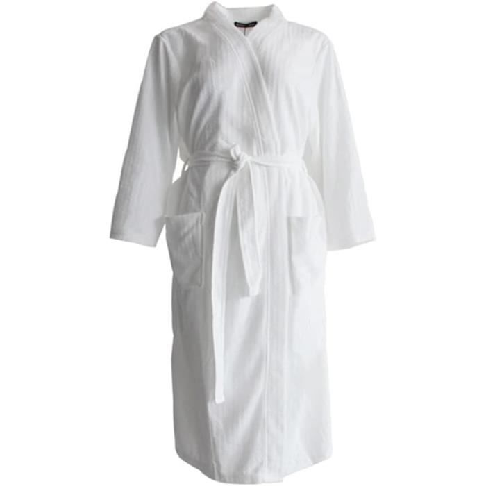 Doux Peignoir Hommes De Luxe A Long Peignoir Hotel Hotel Robe Serviette De Nuit V Cou Detente Pour Ete Automne Blanc Male n6776 Cdiscount