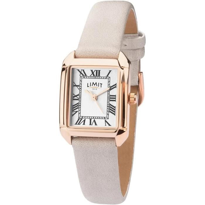 Montre Femme Demi-lune – Cadran Céleste, Bracelet Blanc/doré, Acier, Budget Beauté