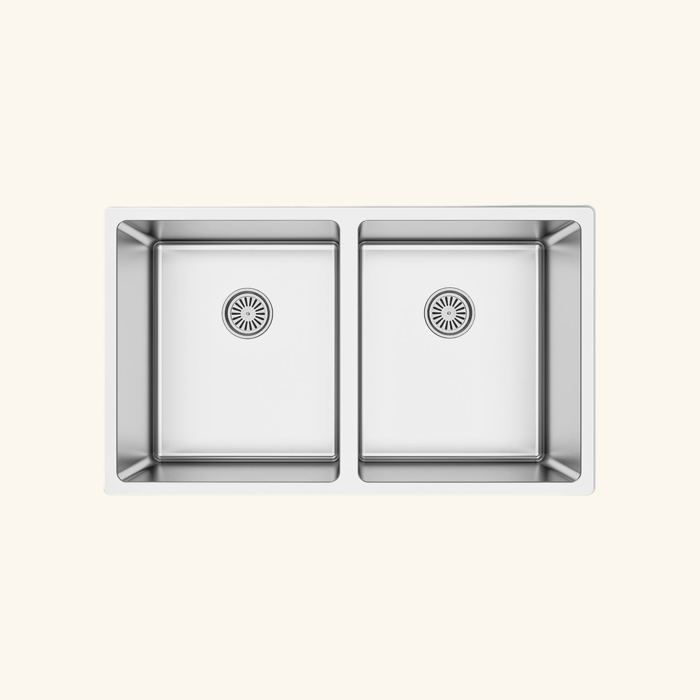 Evier inox sous-plan MAX 2 bacs 750x440 440x750 Evier inox sous-plan MAX 2 bacs 750x440 440x750