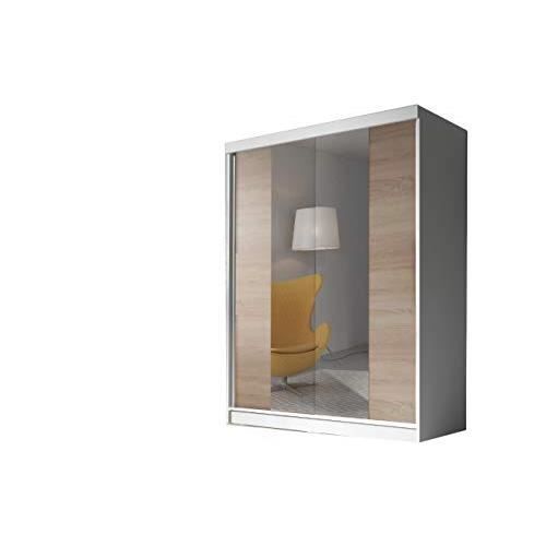 Armoire de chambre avec miroirs 2 portes coulissantes Style