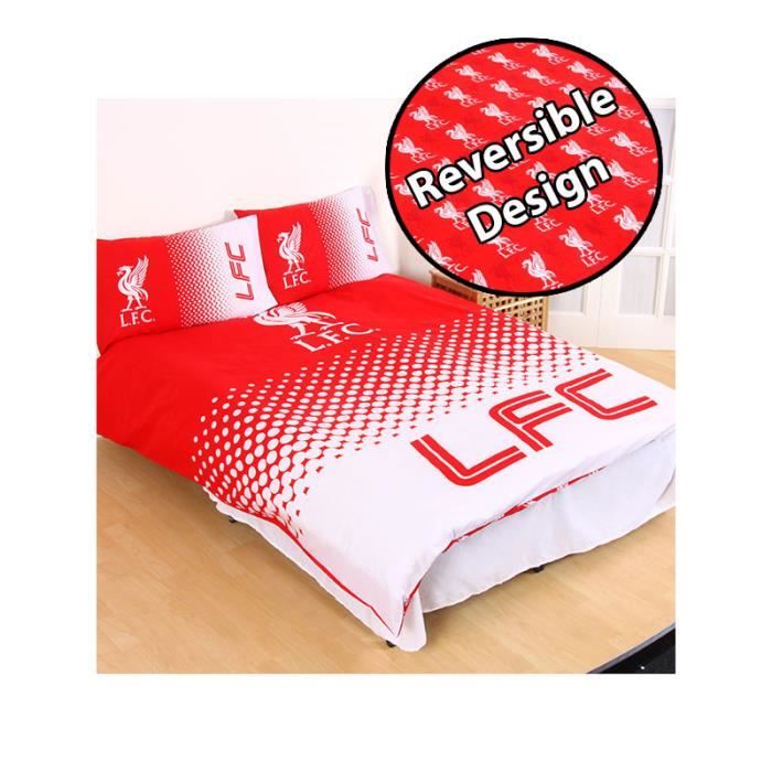 Liverpool Parure de lit double réversible avec housse de couette et taie d'oreiller Rouge 