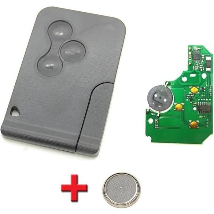 PHONILLICO Carte Rechange pour Renault Clio 3 Megane 2 Scenic 2 - Plip clé  intélligente télécommande 3 Boutons : : High-Tech