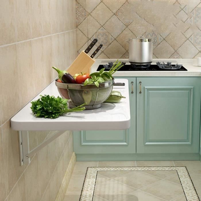 Murale Bureau D'ordinateur Rabattable Table De Cuisine Blanc Table ...