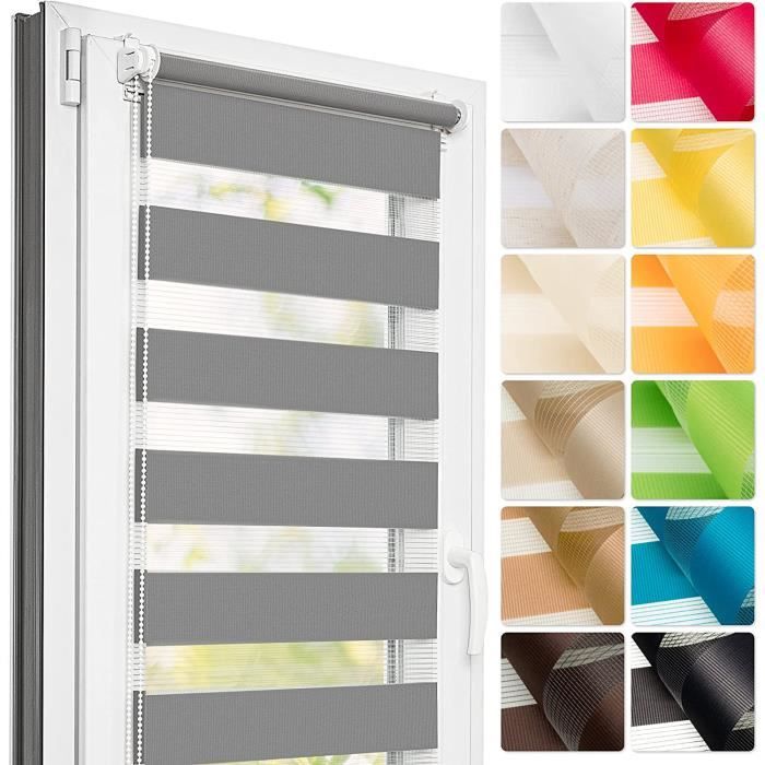 Store Jour Nuit sans percage sur Mesure 27 Couleurs Largeur 30129cm