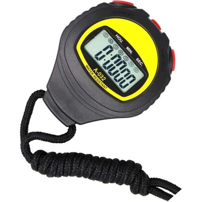 Chronomètre Sportif Avec Précision 0,001 Sec - Grand écran étanche - Mémoire 100/200 Canaux - Pour Natation, Course