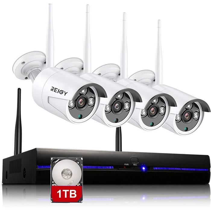 2MP Kit Camera Surveillance WiFi Exterieure avec Audio, Système ...