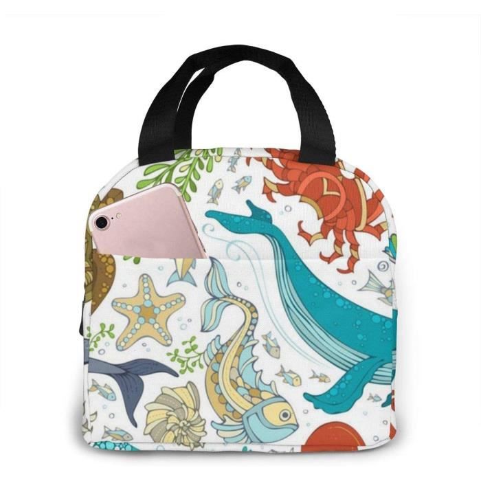 Sac Réutilisable Pêcheur de tortue hawaïenne esthétique-bleu