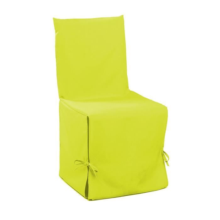Housse de chaise à nouettes vert anis  Cdiscount Maison