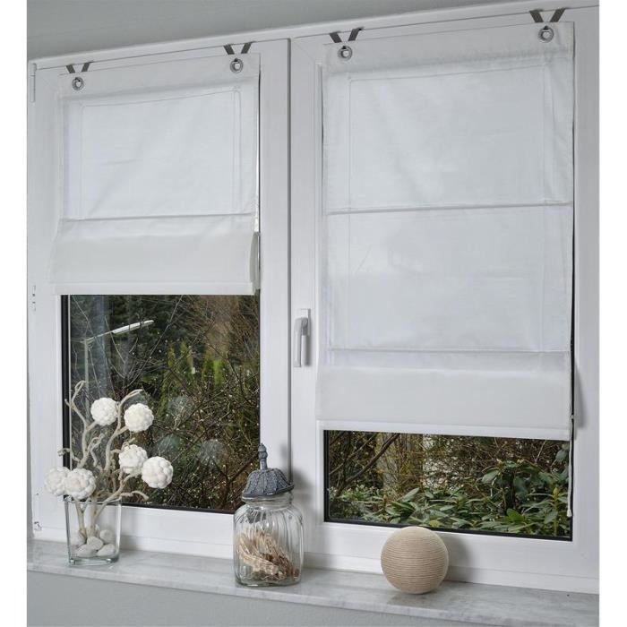 1 pièce ESLIR Store bateau sans perçage avec crochets en U 60 x 150 cm Rideau transparent moderne Blanc 1 pièce ESLIR Store bateau sans perçage avec crochets en U 60 x 150 cm Rideau transparent moderne Blanc