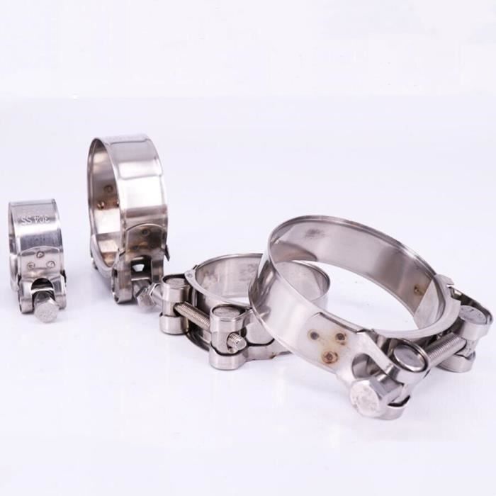 Collier Serrage Échappement 76 Mm Double – Acier Inox Galvanisé, Joint Étanchéité Universel