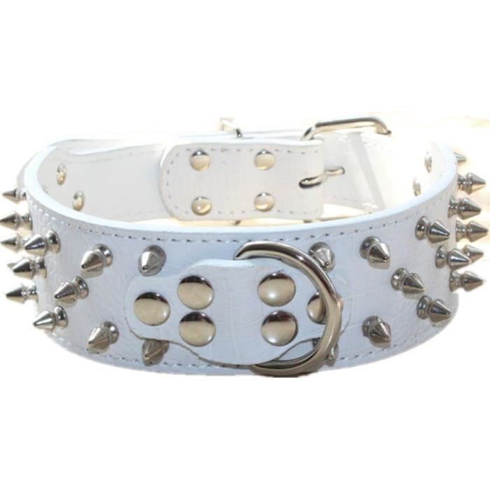 Collier Pour Chien En Cuir À Pointes Cloutées 5,1 Cm De Large Pour