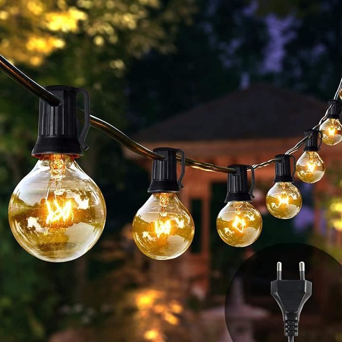 Wayfair Basics Guirlande de 25 ampoules sphériques d'extérieur