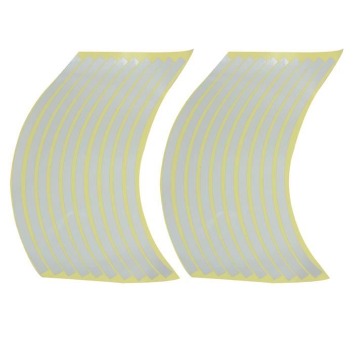 20x Sticker Bandes Autocollant Jante Roue Pneu Argent/é 10mm pr Voiture V/élo Moto