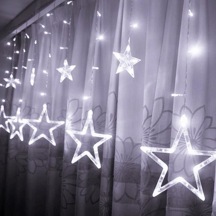 LED étoiles rideau guirlande lumineuse 100 LED-lumières 105x100cm pour intérieur Fensterdeko