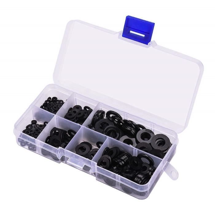 Haute Qualité M8 x 25 x 5 mm en Nylon Noir Nylon Spacer//Rondelle quantité = 5