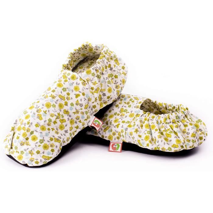 BOUILLOTTE Chaussons Chauffants Micro Ondes Pantoufle Chauffante