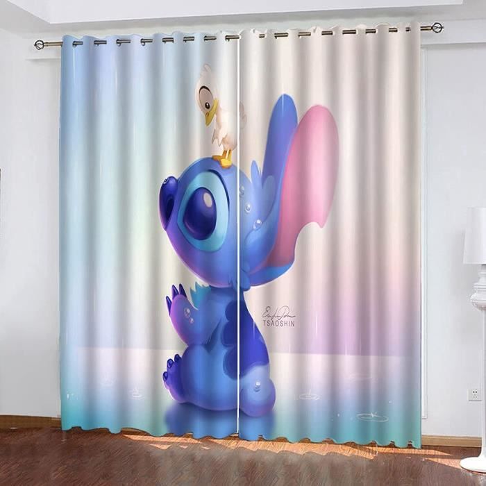 Lilo et Stitch Rideau occultant en tissu imperméable pour chambre  d'enfant,œillets en haut pour rideaux 70x160cm[90] - Cdiscount Maison