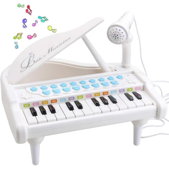 Jouet Piano Bebe Cadeau Clavier Avec 24 Touches Instrument Pour 1 2 3 Ans Bambin De Musique Electronique Educationnel Avec Microp Cdiscount Jeux Jouets
