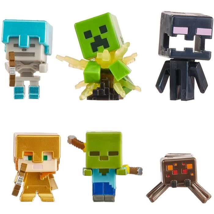 Minecraft coffret 6 mini-figurines GND42 jouet d’action et d’aventure pour enfant inspiré par le jeu vidéo 
