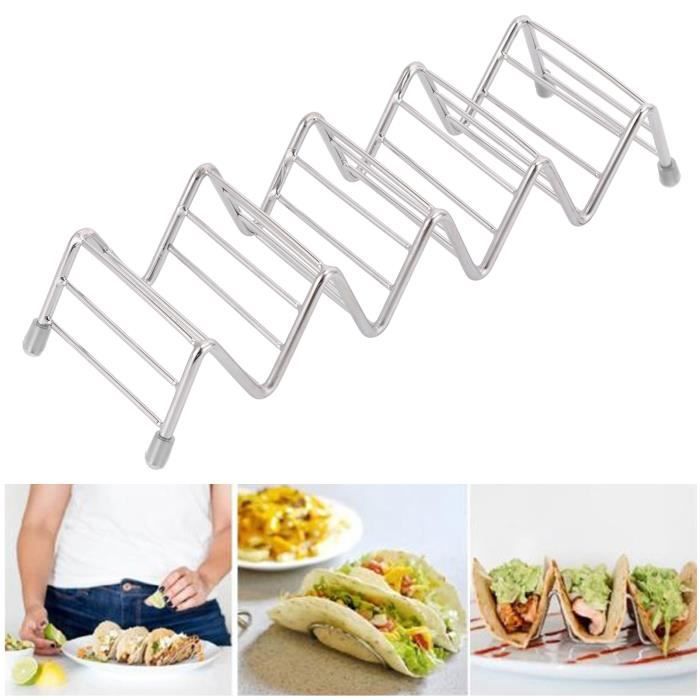 Support à Tacos Inox - Pour Four Et Grill - Garde Les Tortillas Droites - Facile à Nettoyer - Idéal Fêtes